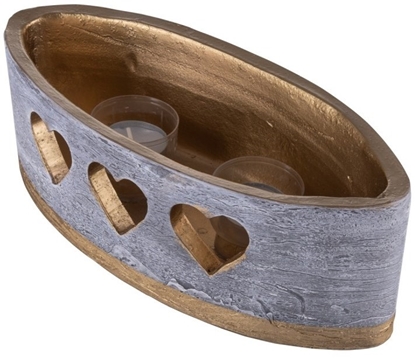 Picture of Donau Home Lampion owal Golden Heart, 270x95mm, grafitowy