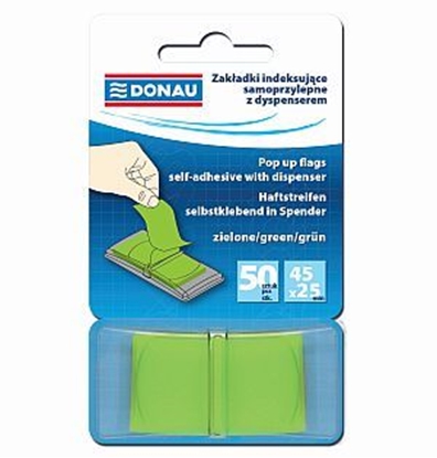 Attēls no Donau ZAKADKA INDEKSUJCA Z DYSPENSEREM, DONAU, PP, 45X25MM, 50K, ZIELONA 7558001PL-02