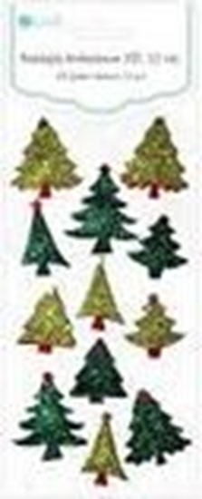 Picture of DP Craft Naklejki Brokatowe 3D - Choinki, 12 Sztuk (DPNB-001)