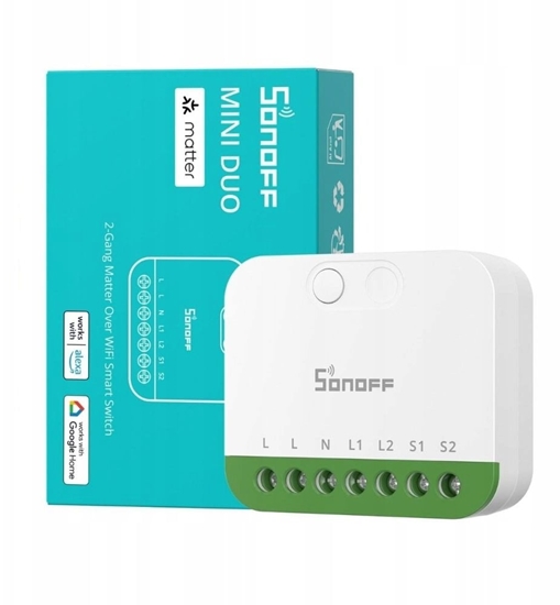 Picture of Dwukanaowy mini przecznik Sonoff MINI-2GS Matter