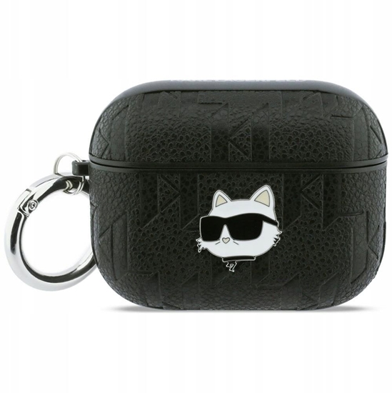 Изображение Etui Karl Lagerfeld Monogram Choupette Head do Apple AirPods Pro 3 czarny