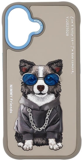 Изображение Etui Nimmy Glasses Cool Dog do iPhone 17 szary