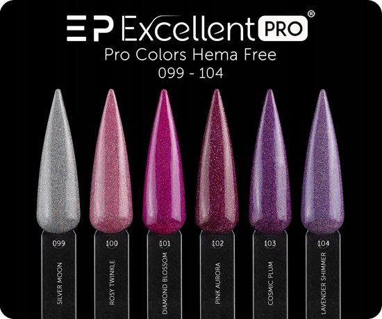 Picture of EXCELLENT PRO_Pro Colors Hema Free Cat Eye lakier hybrydowy 104 Lavender Shimmer 7g