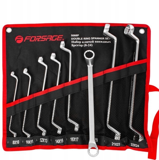 Picture of Forsage Zestaw kluczy oczkowych wygitych 8 el.8-24 mm CrV