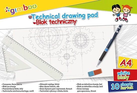 Изображение Gimboo Blok techniczny A3 10k biay
