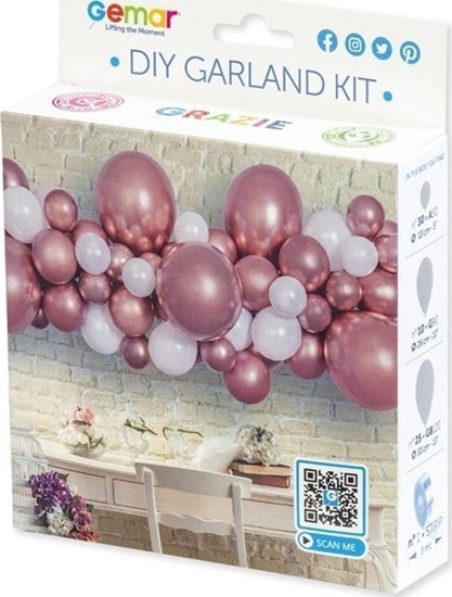 Изображение GoDan Girlanda balonowa DIY róowo-z. 65 balonów+tama