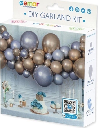 Изображение GoDan Girlanda balonowa DIY srebrno-zota 65szt