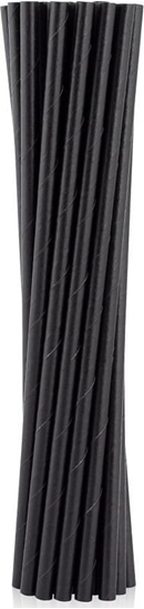 Изображение GoDan Rurki somki papierowe czarne 6x197mm 12szt