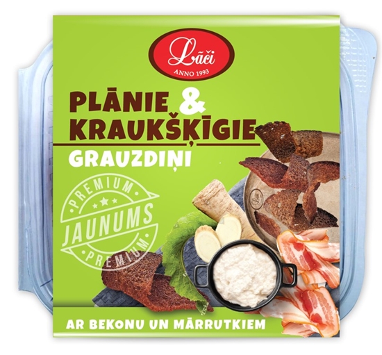 Изображение Grauzdiņi LĀČI, plānie un kraukšķīgie, ar bekona garšu, 100g