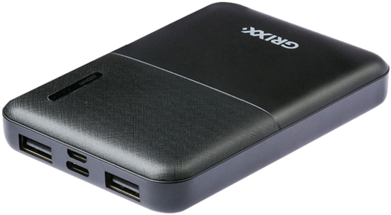 Picture of Grixx Powerbank 5000mAh Micro USB & USB-C Black