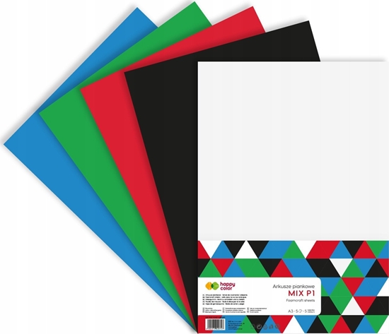 Picture of Happy Color Arkusze piankowe A3 5szt mix P1 HAPPY COLOR