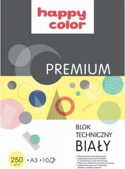 Picture of Happy Color Blok techniczny Premium A3 10k biay 250g