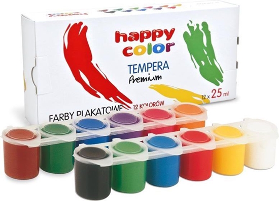 Picture of Happy Color Farby plakatowe Tempera Premium 12 kolorw 25 ml