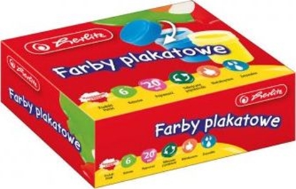 Изображение Herlitz Farby plakatowe szkolne 6 kolorów x 20ml