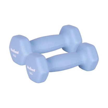 Picture of HEX 2x1kg neoprēna čuguna hanteles, REBEL ACTIVE