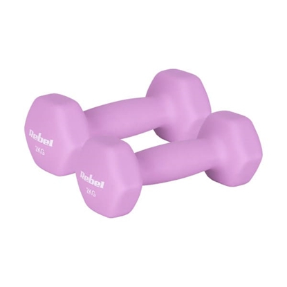 Picture of HEX 2x2kg neoprēna čuguna hanteles, REBEL ACTIVE