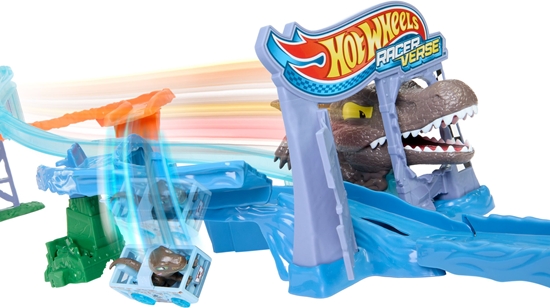 Изображение Hot Wheels RacerVerse Jurassic World Morski dinopocig Tor wycigowy JFP32