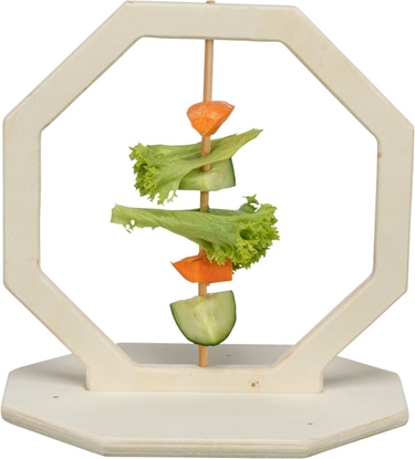 Attēls no Karmnik na warzywa i owoce, dla gryzoni, drewno, 17 x 12 x 17 cm