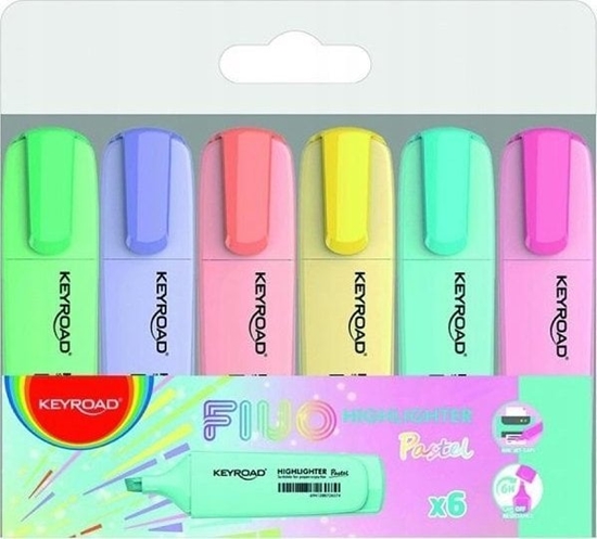 Изображение Keyroad Zakrelacz KEYROAD, pastel, 6 szt., pudeko, mix kolorów