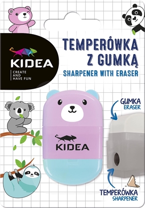 Изображение Kidea Temperówka z gumk misie Kidea Róowy