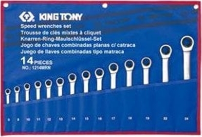Picture of King Tony KING TONY ZESTAW KLUCZY PASKO-OCZKOWYCH 8-24mm Z GRZECHOTK /14szt.