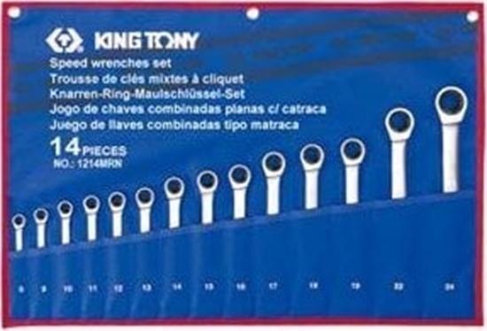 Picture of King Tony KING TONY ZESTAW KLUCZY PASKO-OCZKOWYCH 8-24mm Z GRZECHOTK /14szt.