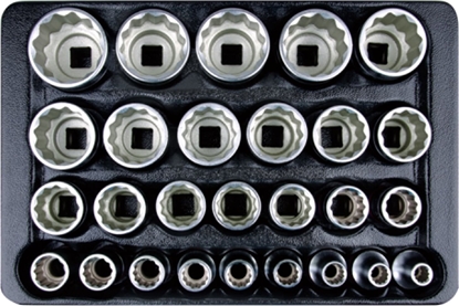 Picture of King Tony ZESTAW NASADEK 1/2", KRÓTKIE 12-kt. 8-36 mm, WKAD DO WÓZKA, 27 cz. King Tony