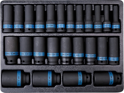 Picture of King Tony ZESTAW NASADEK DUGICH UDAROWYCH 1/2" 25cz. 6-kt. 8 - 36mm, WKAD DO WÓZKA King Tony