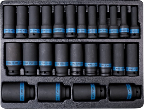 Picture of King Tony ZESTAW NASADEK DUGICH UDAROWYCH 1/2" 25cz. 6-kt. 8 - 36mm, WKAD DO WÓZKA King Tony