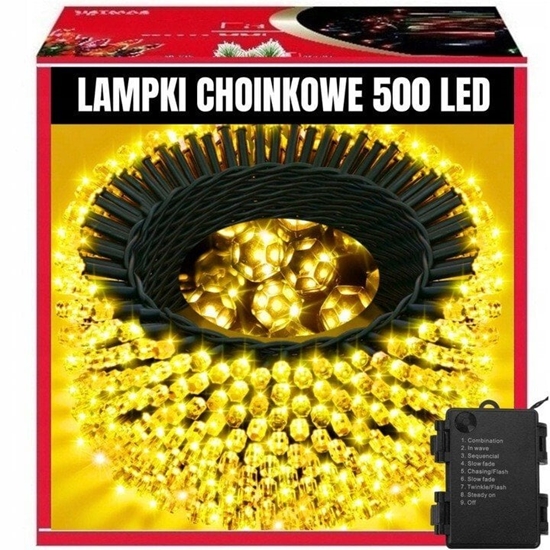 Picture of Lampki choinkowe ExtraLink LAMPKI SWIATELKA CHOINKOWE 500LED zewntrzne wewntrzne biae ciepe 35M