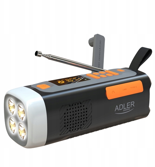 Picture of Radio Adler AD 1920 przenony radio-latarka z funkcj dynamo AD 1920 (5905575910714)