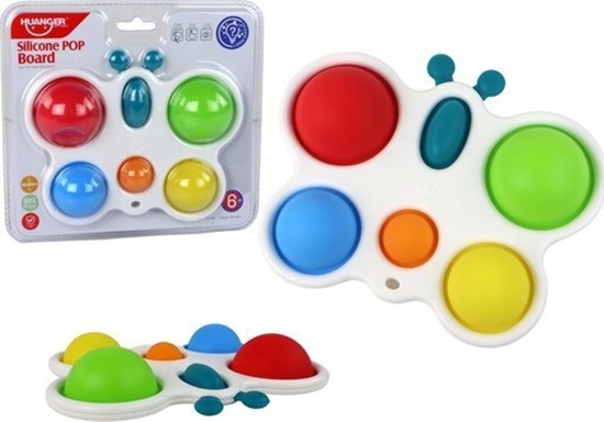 Изображение LeanToys Silikonowa Tablica Kolorowy Motylek Pop It Edukacyjny