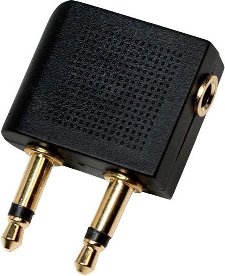 Picture of Logilink Audio-Adapter,2x3,5mm2-Pin/M zu 3,5 mm 3-Pin/F, 90°