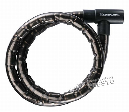 Attēls no MasterLock Zapicie rowerowe MASTERLOCK QUANTUM 8115 22mm 120cm KLUCZYK czarne - MRL-8115EURDPS