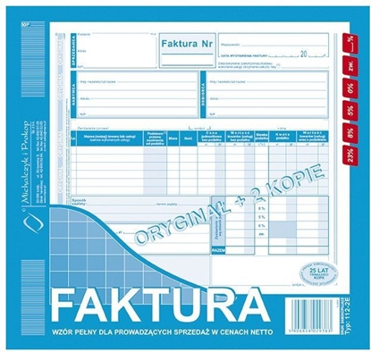 Изображение Michalczyk & Prokop Faktura VAT 2/3 A4 1+2 netto patnik/odbiorca 112-2E