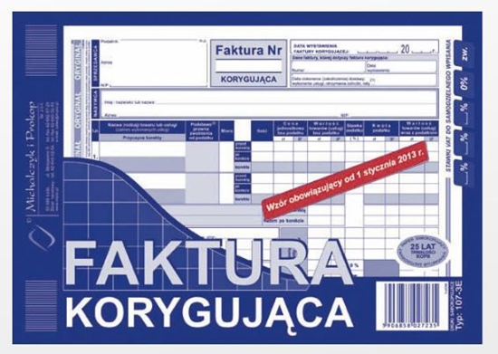 Изображение Michalczyk & Prokop FAKTURA VAT KORYGUJCA A5 (107-3E)