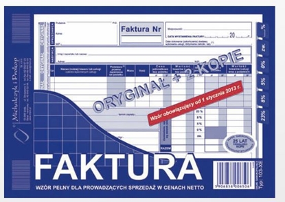 Изображение Michalczyk & Prokop Faktura wzór peny A5 81 kartek 2 kopie (103-XE)