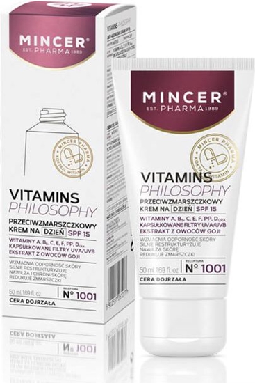 Изображение Mincer Vitamins Philosophy Krem przeciwzmarszczkowy na dzie nr 1001 50ml