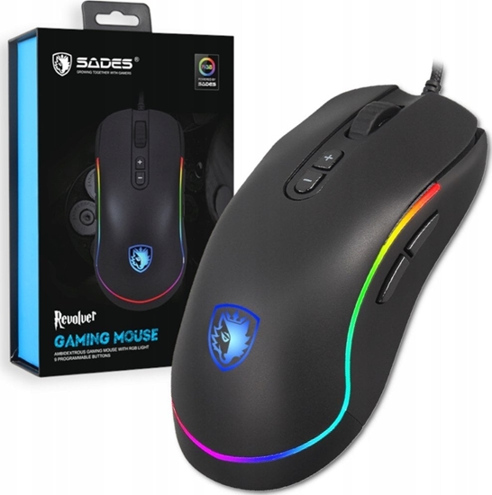 Picture of Mysz Sades Mysz gamingowa Sades Revolver RGB (black/blue)
