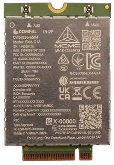 Picture of Modem Dell Wireless DW5826E Bezprzewodowy modem mobilny 4G LTE Advanced M.2 Card