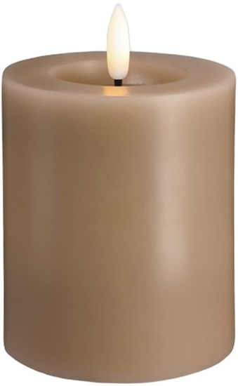 Picture of Moods & More MM LED pillar candle, Silk, Melted, Sand, 74x100 mm