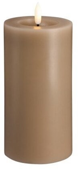 Picture of Moods & More MM LED pillar candle, Silk, Melted, Sand, 74x150 mm