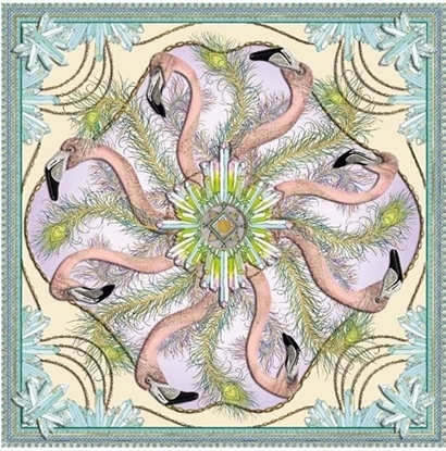 Изображение Museums & Galleries Karnet kwadrat z kopert Flamingos