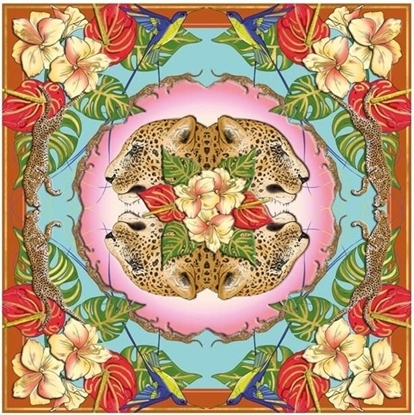 Изображение Museums & Galleries Karnet kwadrat z kopert Leopards & Hummingbirds