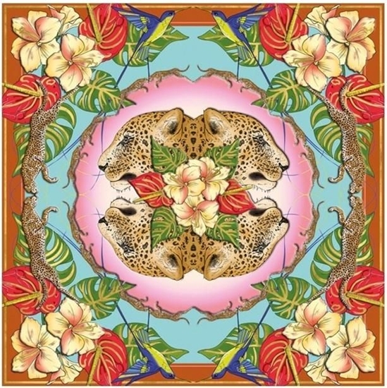 Picture of Museums & Galleries Karnet kwadrat z kopert Leopards & Hummingbirds