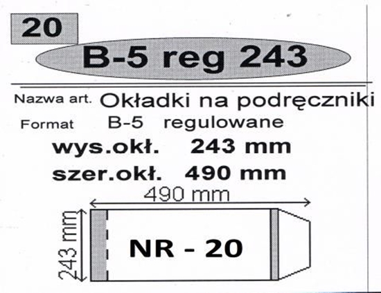 Изображение Narnia Okadka na podr B5 regulowana nr 20 (50szt) (247067)