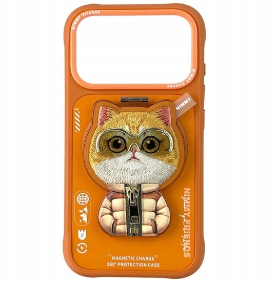 Изображение Nimmy Etui Cool&Cute 2.0 Cat do iPhone 17 Pro Max z magnetyczn zawieszk pomaraczowy