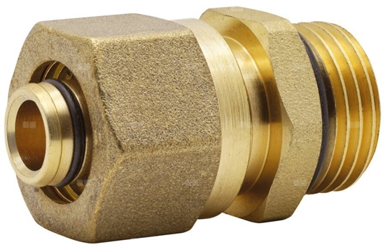 Picture of Nypel 1/2x1/2 ze zczk zaciskow do rur wielowarstwowych 16x2mm, profil 39 mm