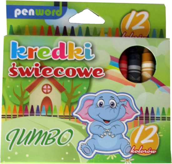 Picture of Penword Kredki wiecowe 12 kolorw Jumbo