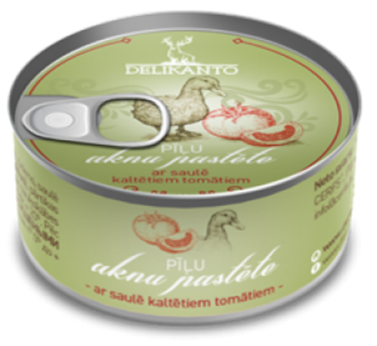 Изображение Pīļu aknu pastēte LĀČI, ar  saulē kaltētiem tomātiem, 100g